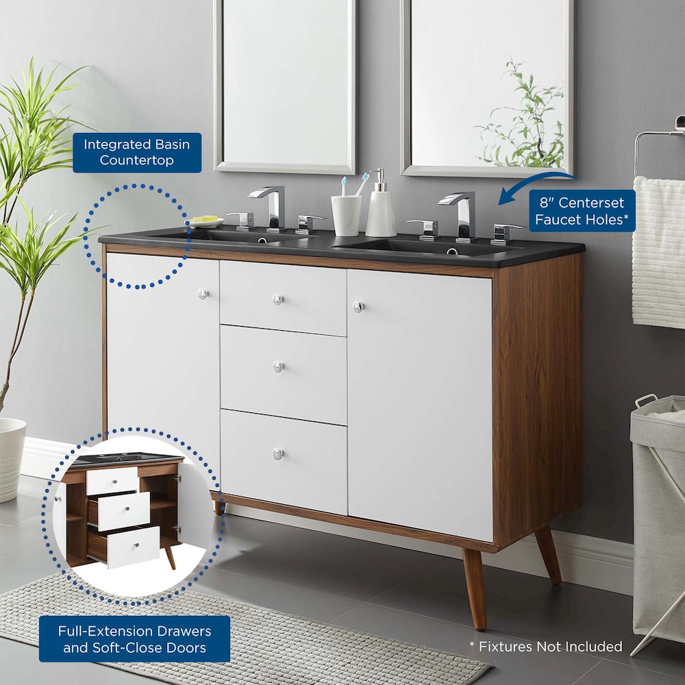 Transmit 48" Double Sink Bathroom Vanity. Picture 10