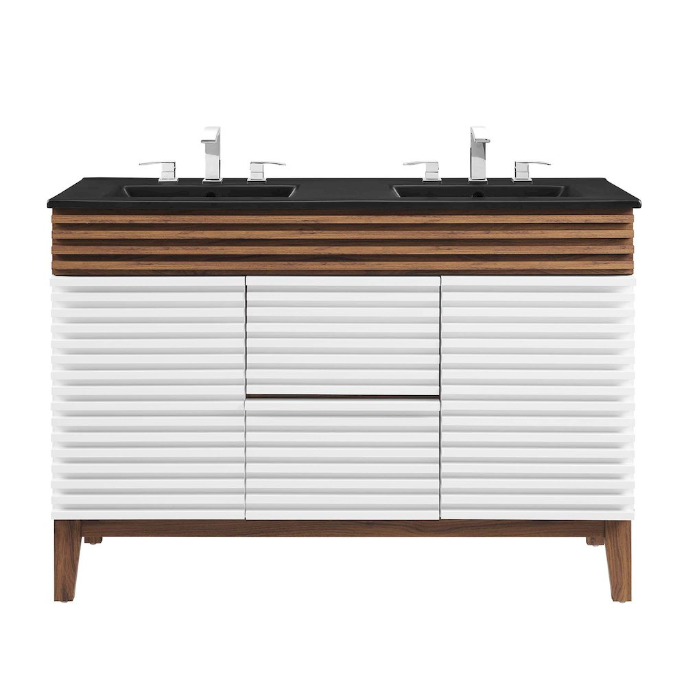 Render 48" Double Sink Bathroom Vanity. Picture 5