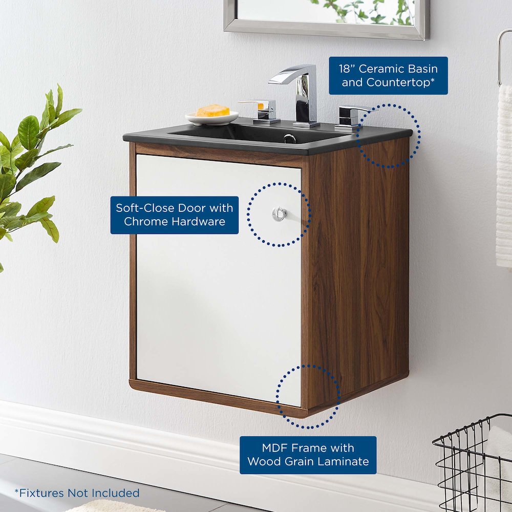 Transmit 18" Wall-Mount Bathroom Vanity. Picture 9