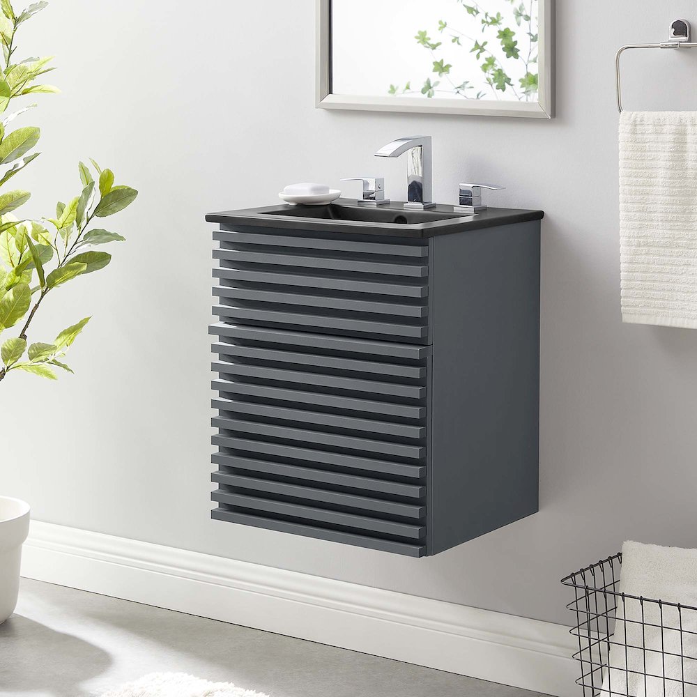 Render 18" Wall-Mount Bathroom Vanity. Picture 8