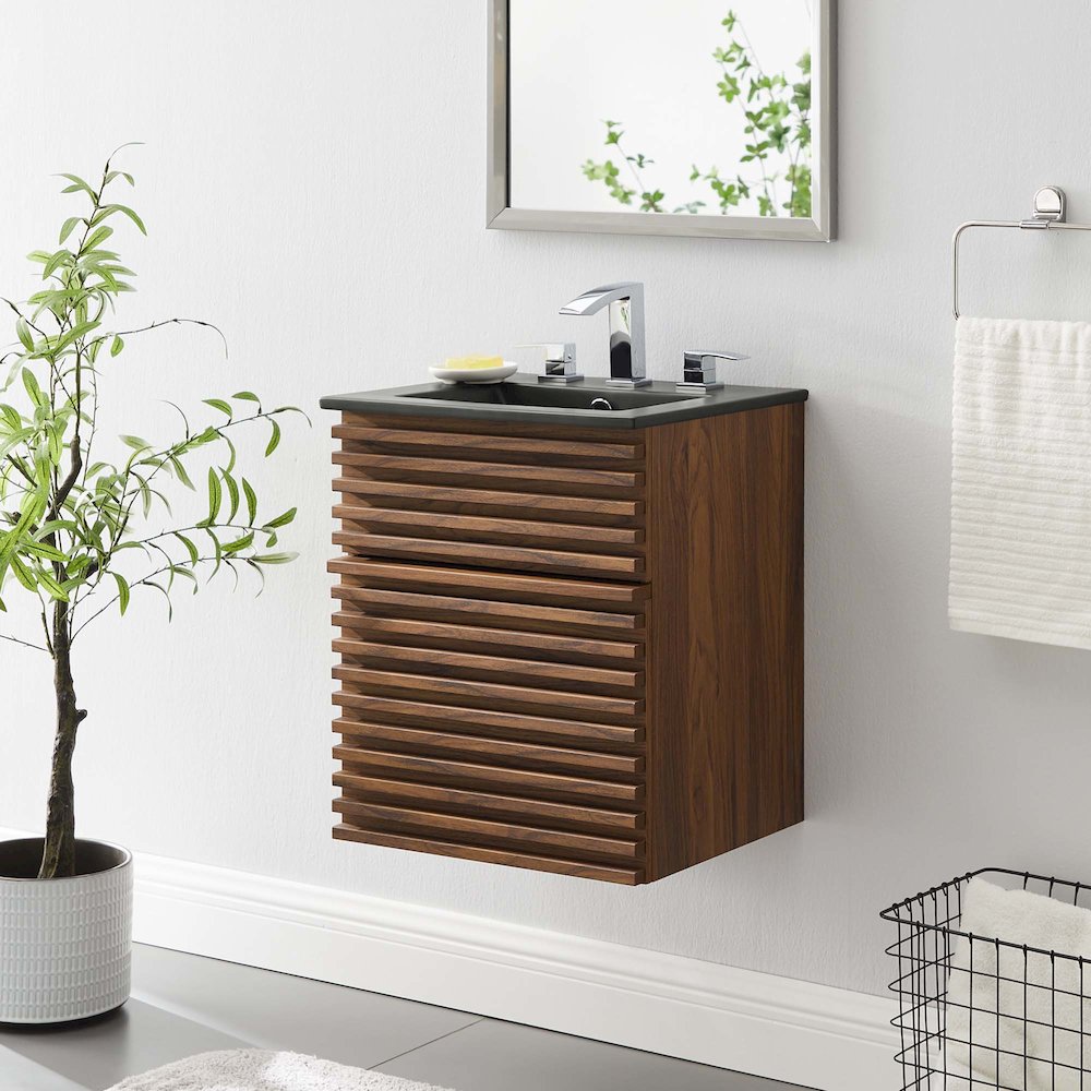 Render 18" Wall-Mount Bathroom Vanity. Picture 8