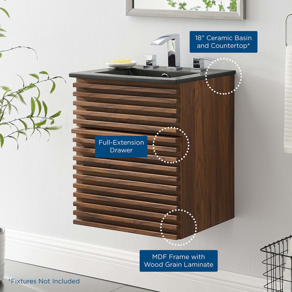 Render 18" Wall-Mount Bathroom Vanity. Picture 10