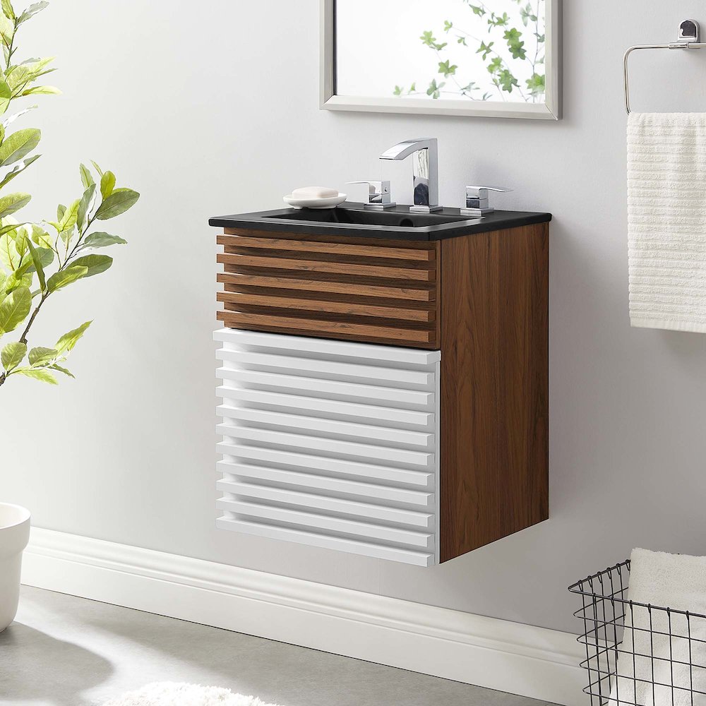 Render 18" Wall-Mount Bathroom Vanity. Picture 8