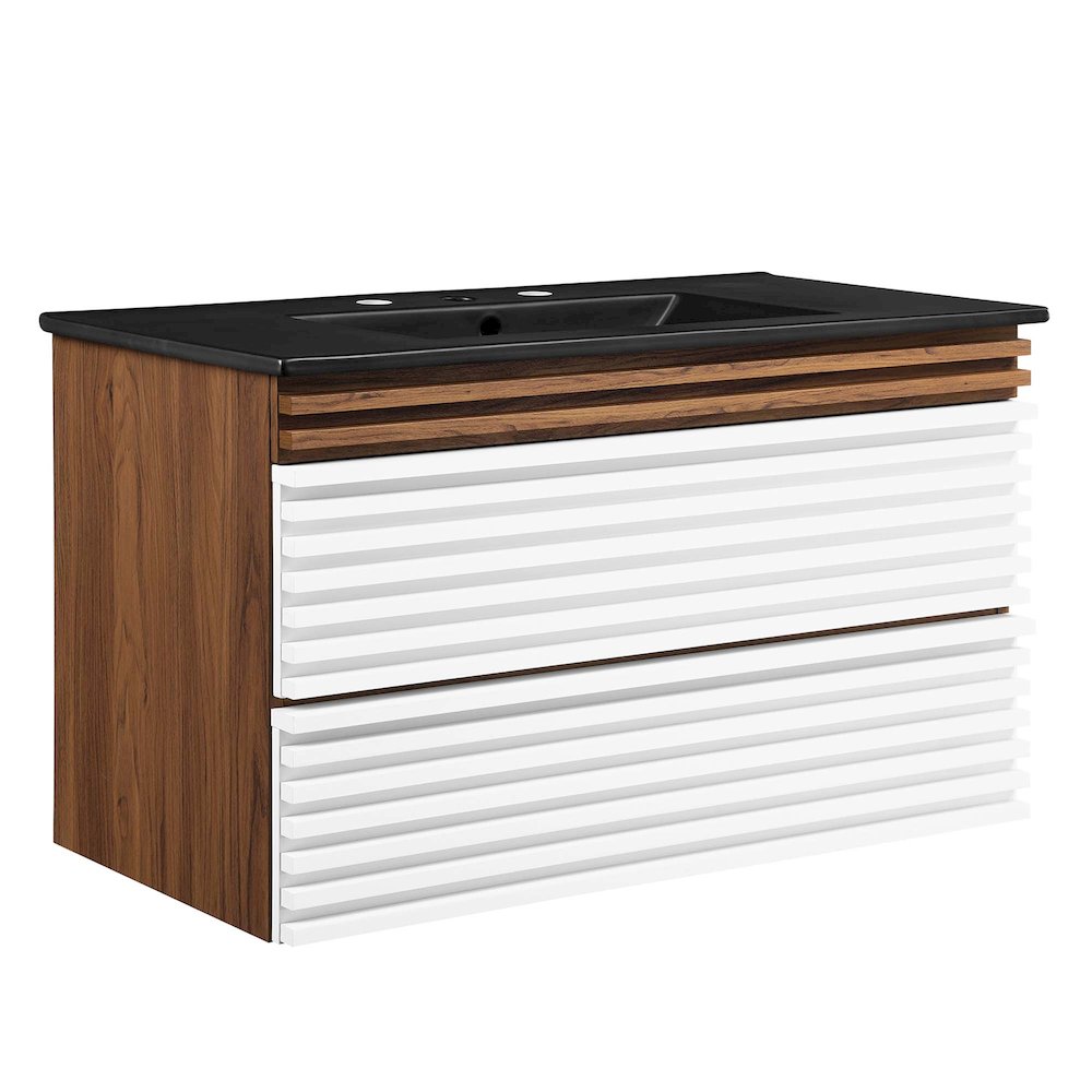 Render 36" Wall-Mount Bathroom Vanity. Picture 1