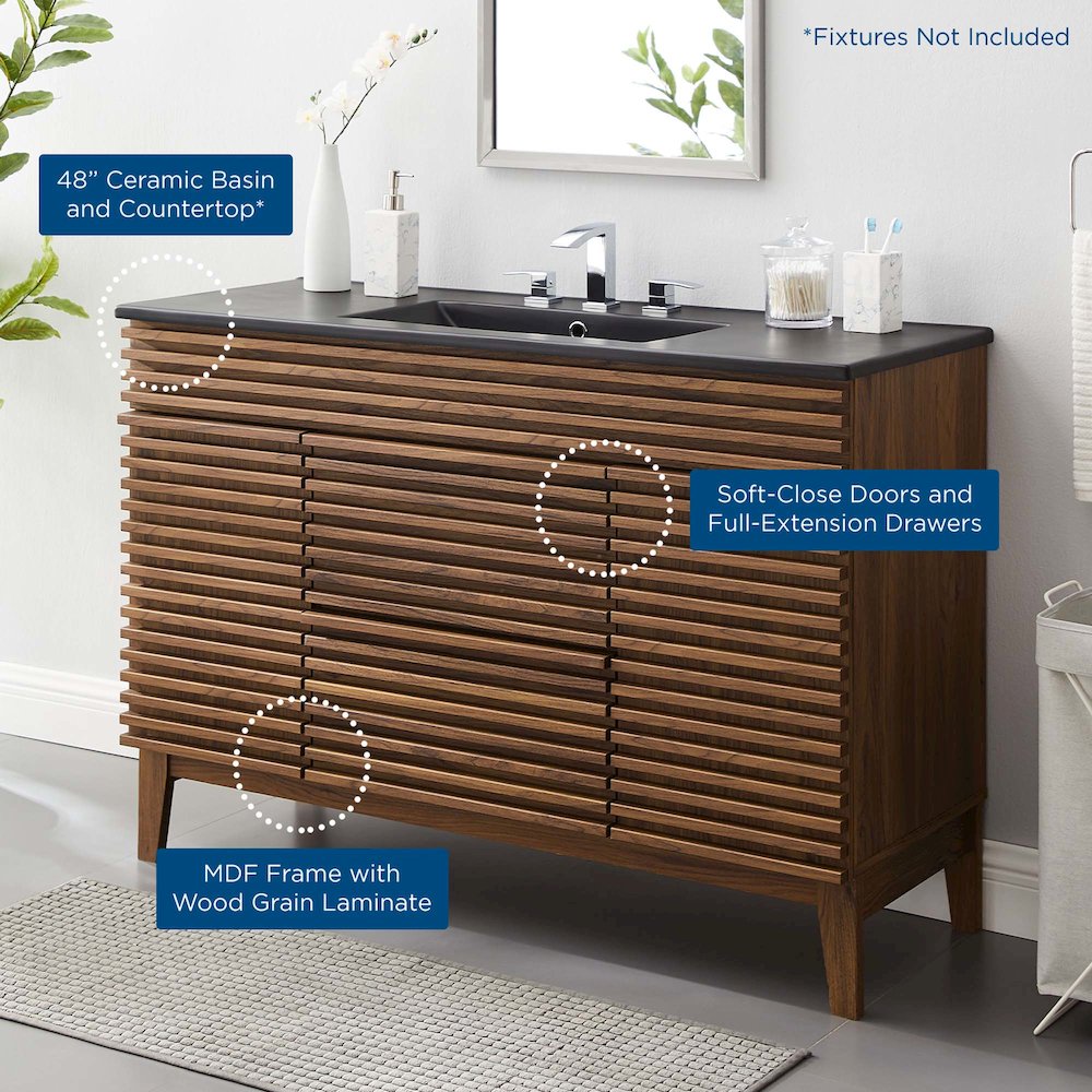 Render 48" Single Sink Bathroom Vanity. Picture 10