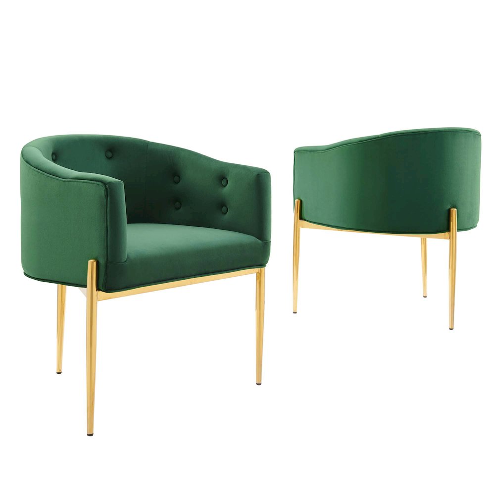 Savour Tufted Performance Velvet Accent Chairs Set of 2. Picture 1