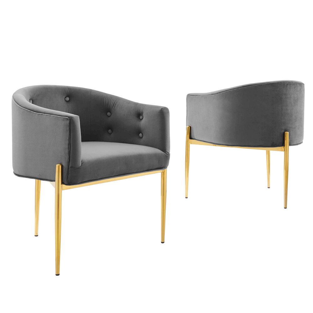 Savour Tufted Performance Velvet Accent Chairs Set of 2. Picture 1