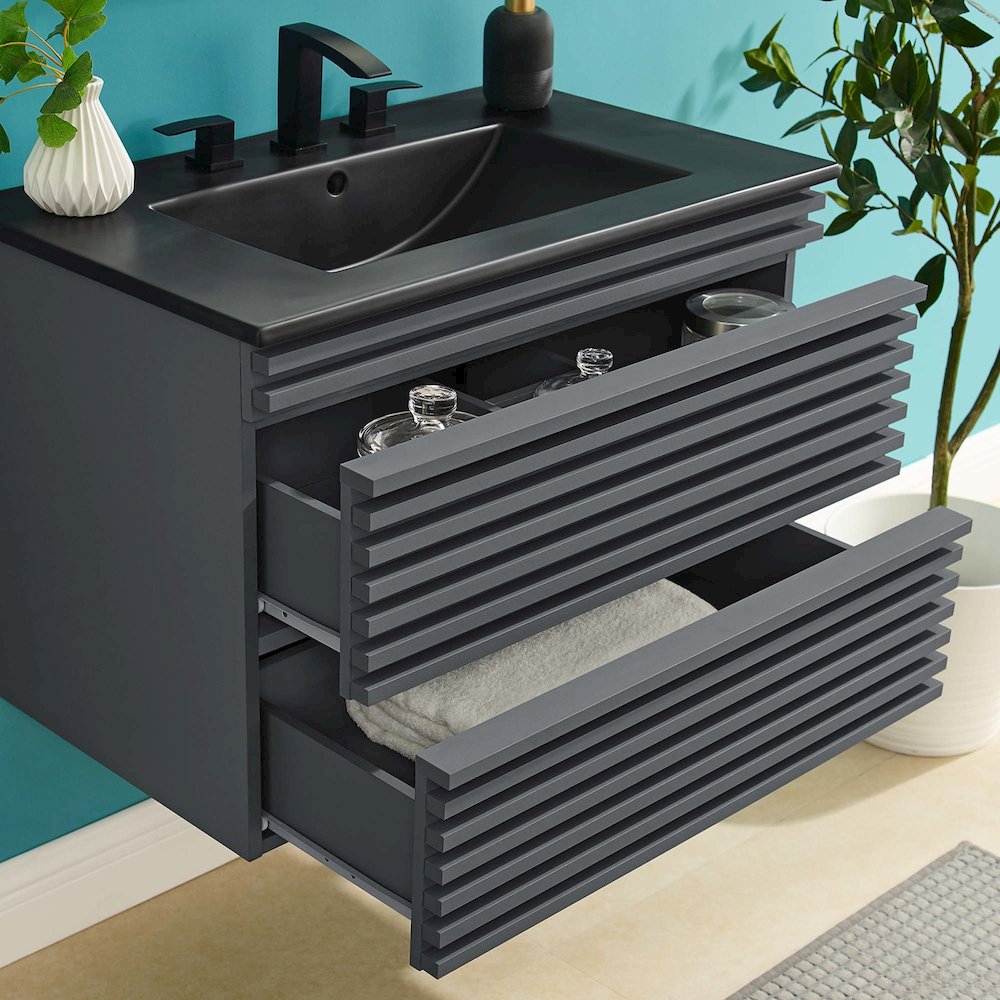 Render 30" Wall-Mount Bathroom Vanity. Picture 9