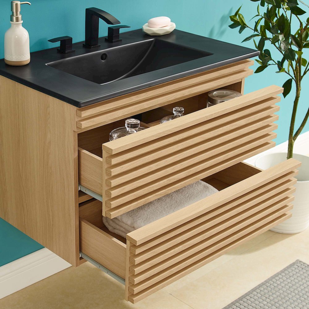 Render 30" Wall-Mount Bathroom Vanity. Picture 9