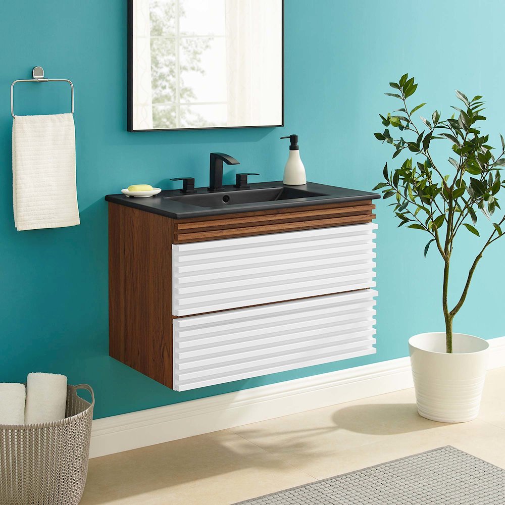 Render 30" Wall-Mount Bathroom Vanity. Picture 8
