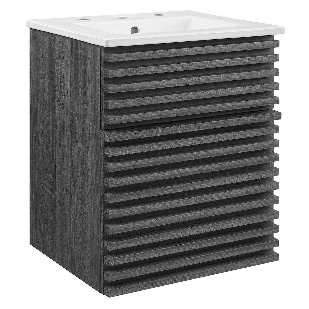 Render 18" Wall-Mount Bathroom Vanity. Picture 1