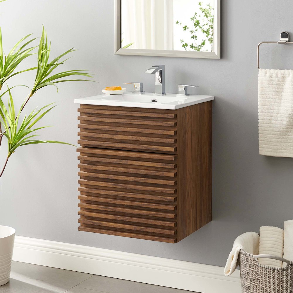 Render 18" Wall-Mount Bathroom Vanity. Picture 8