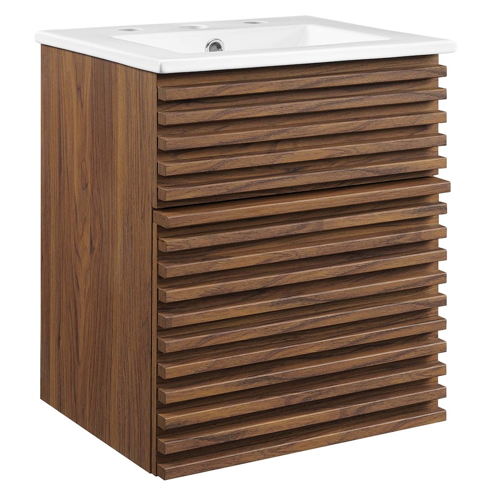 Render 18" Wall-Mount Bathroom Vanity. Picture 1