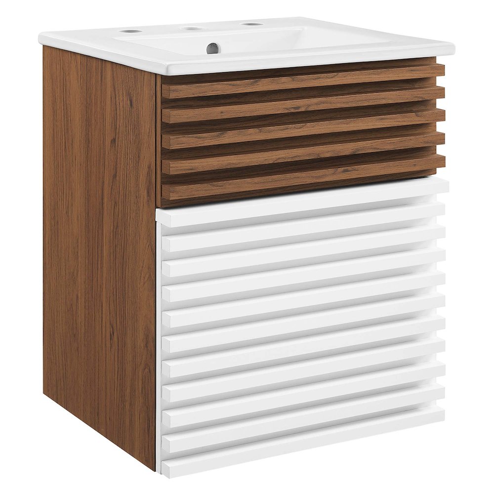 Render 18" Wall-Mount Bathroom Vanity. Picture 1