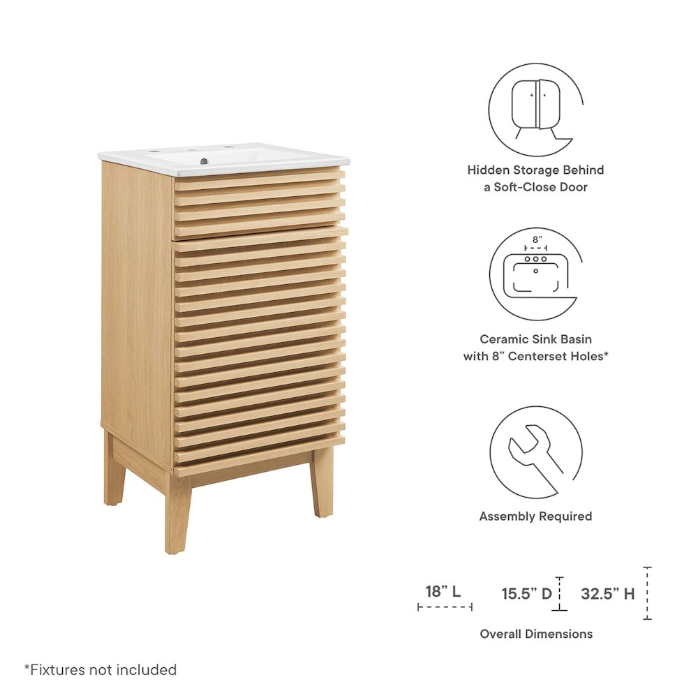 Render 18" Bathroom Vanity Cabinet. Picture 2