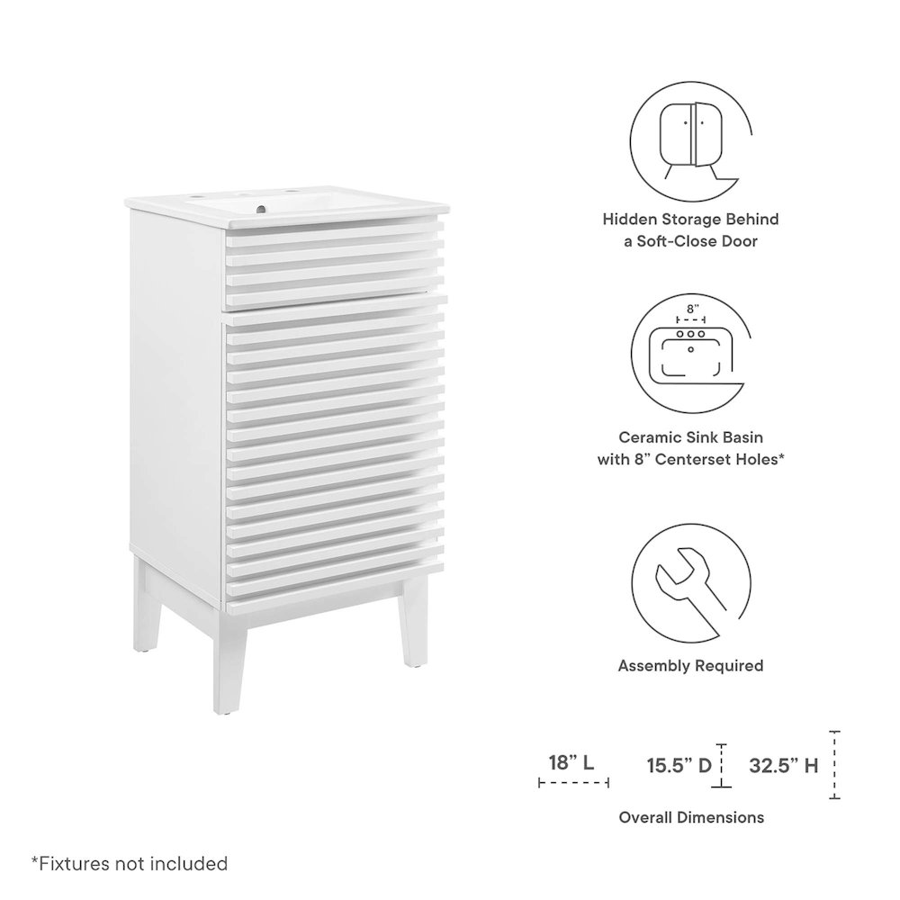 Render 18" Bathroom Vanity Cabinet. Picture 2