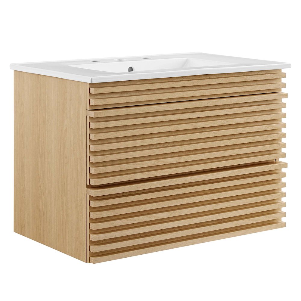 Render 30" Wall-Mount Bathroom Vanity. Picture 1