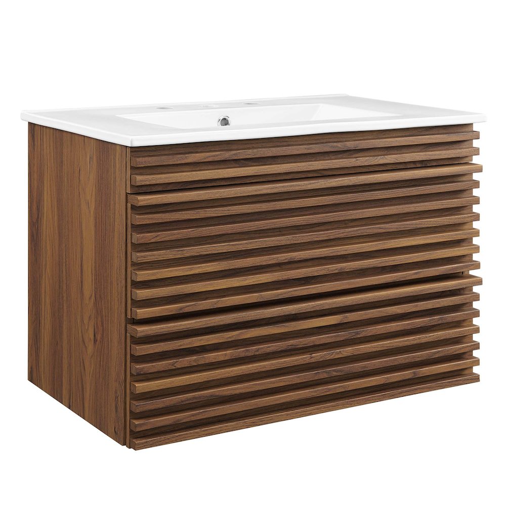 Render 30" Wall-Mount Bathroom Vanity. Picture 1
