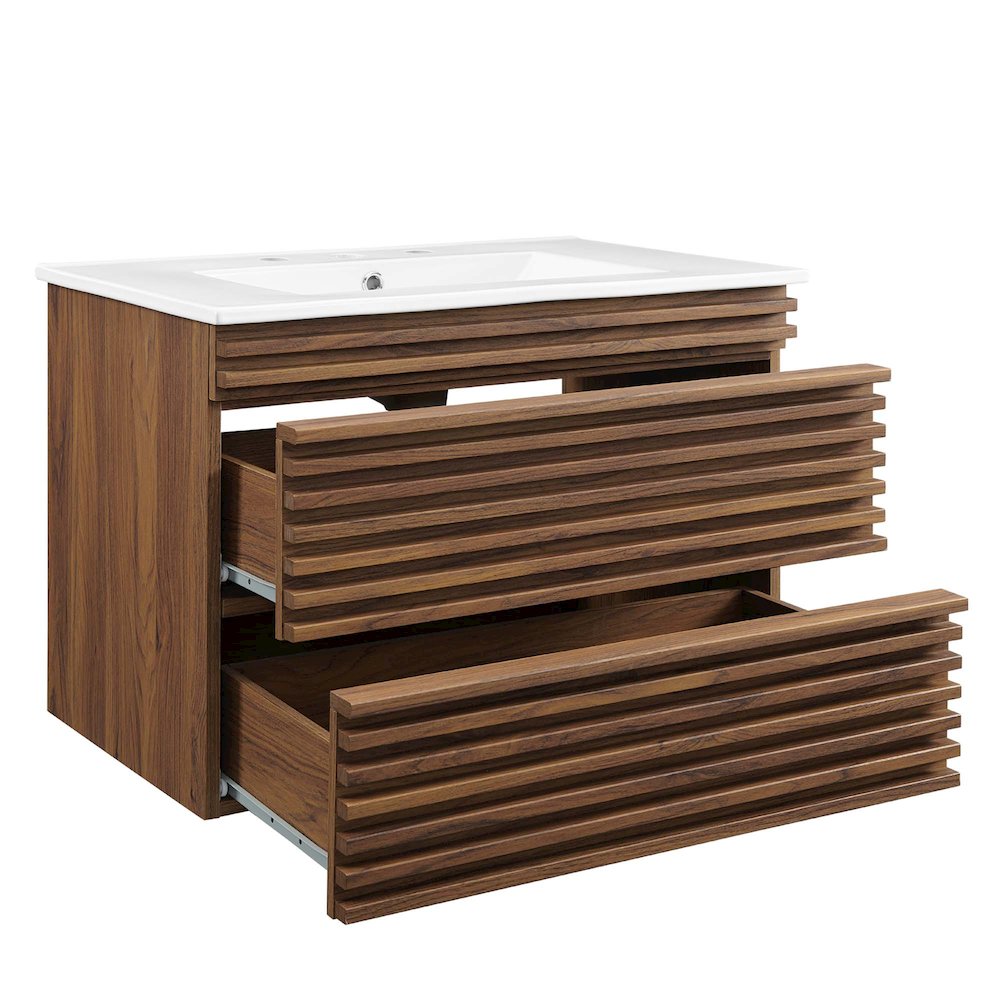 Render 30" Wall-Mount Bathroom Vanity. Picture 5