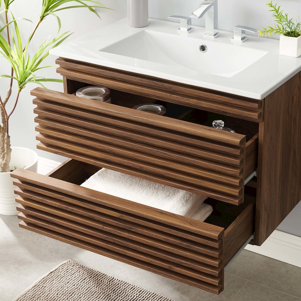 Render 30" Wall-Mount Bathroom Vanity. Picture 9