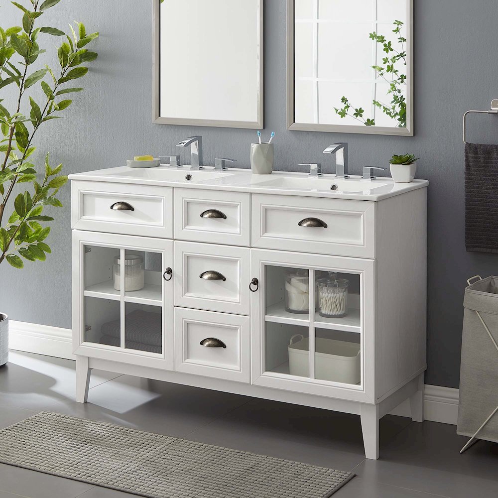 Isle 48" Double Bathroom Vanity Cabinet. Picture 8
