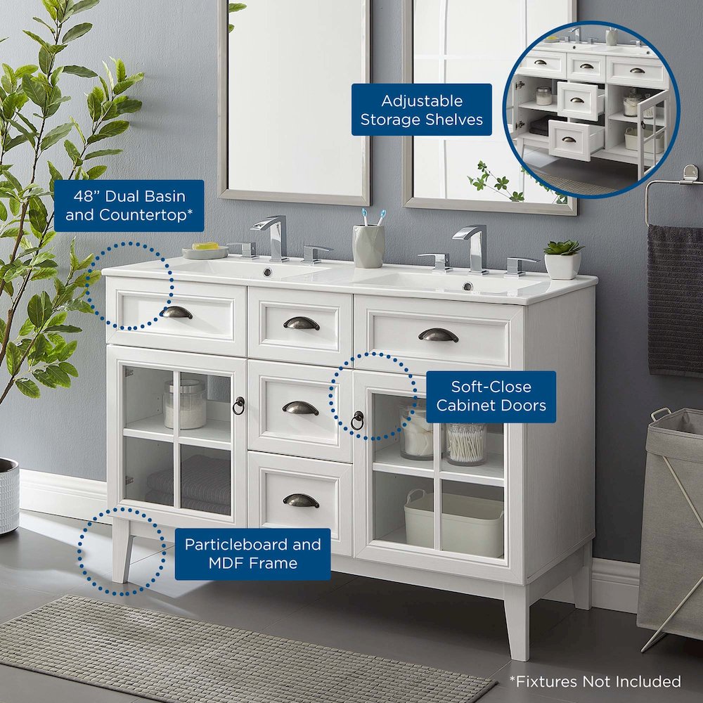 Isle 48" Double Bathroom Vanity Cabinet. Picture 10