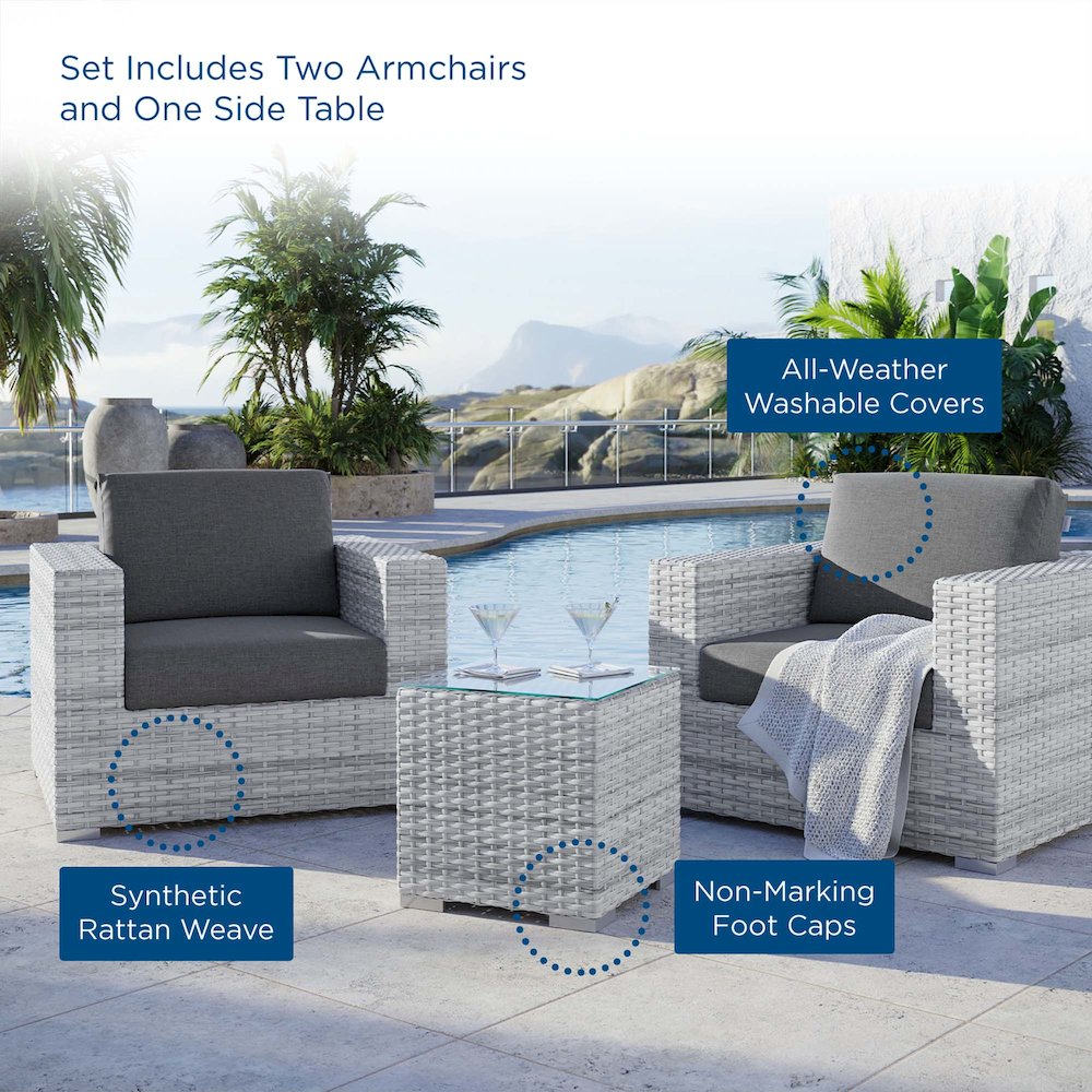 Convene 3-Piece Outdoor Patio Set. Picture 9