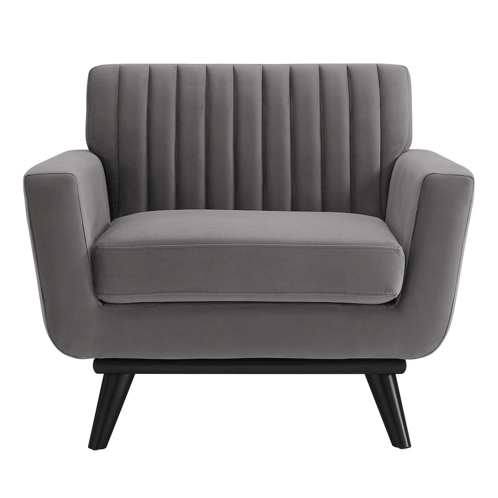 Engage Channel Tufted Performance Velvet Armchair. Picture 4