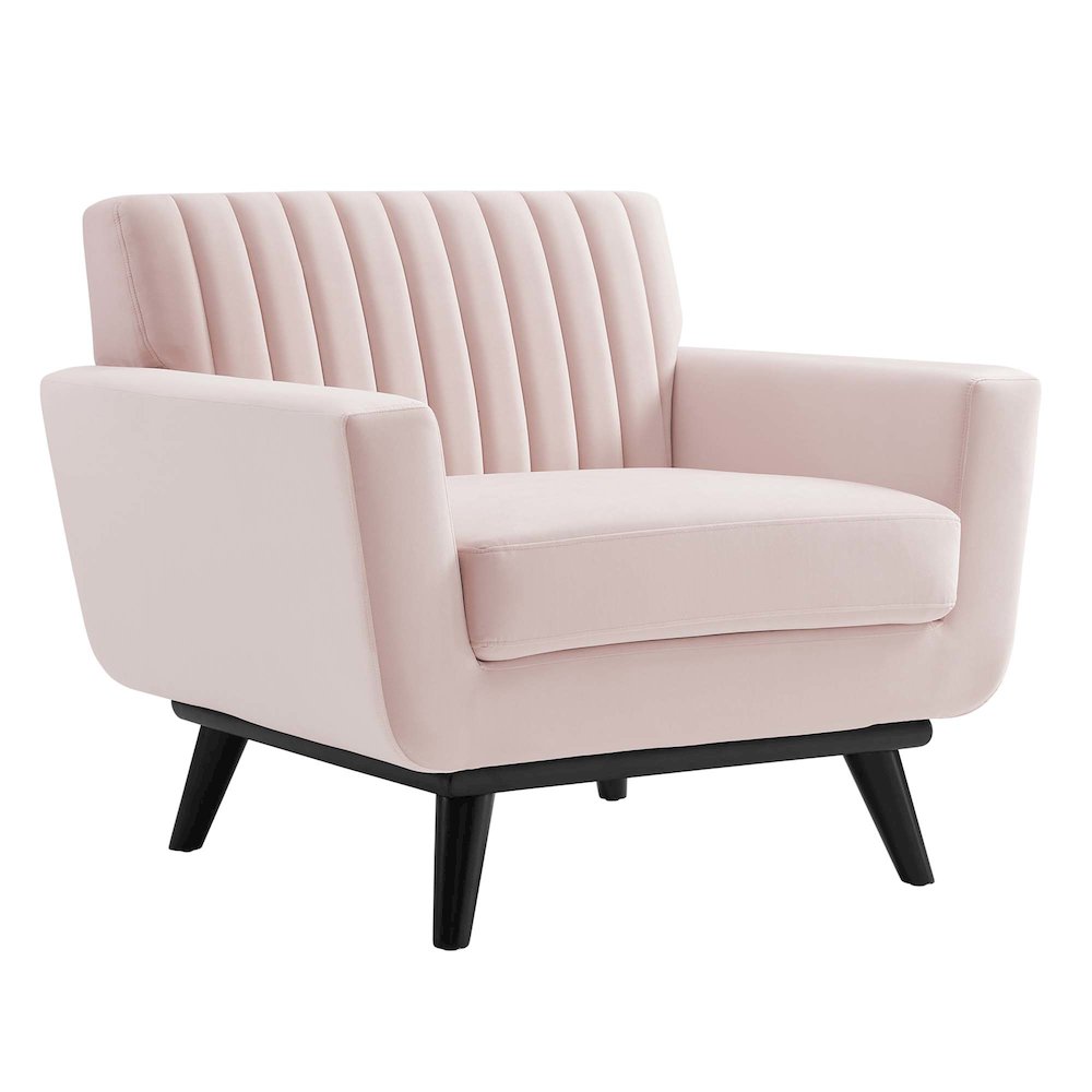 Engage Channel Tufted Performance Velvet Armchair. Picture 1