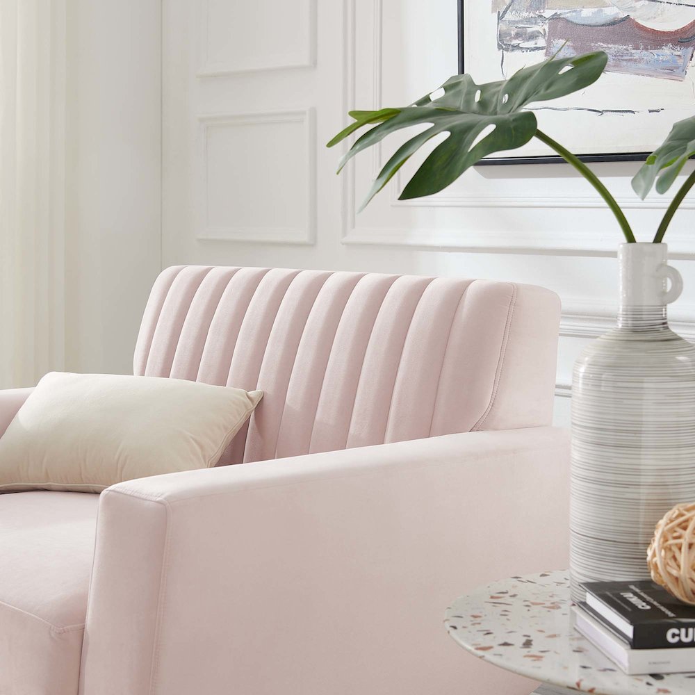 Engage Channel Tufted Performance Velvet Armchair. Picture 6