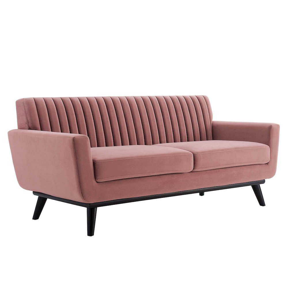 Engage Channel Tufted Performance Velvet Loveseat. Picture 1