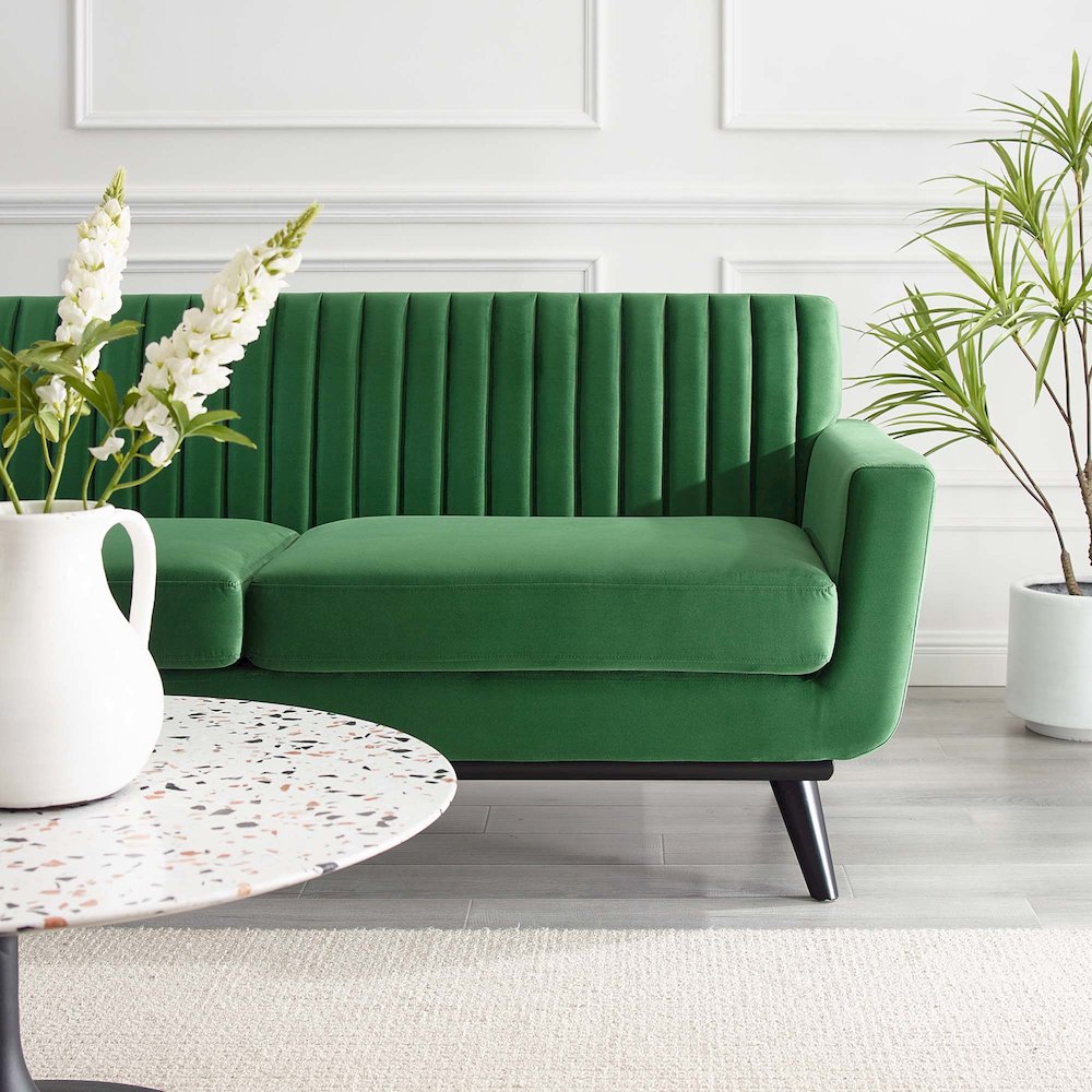 Engage Channel Tufted Performance Velvet Loveseat. Picture 6