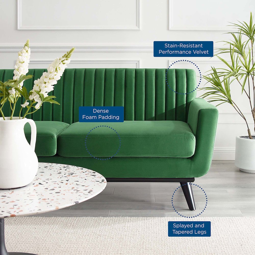 Engage Channel Tufted Performance Velvet Loveseat. Picture 7