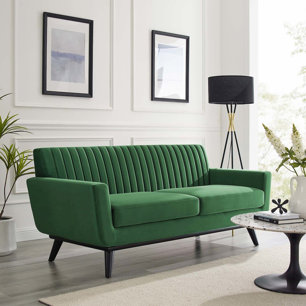 Engage Channel Tufted Performance Velvet Loveseat. Picture 5