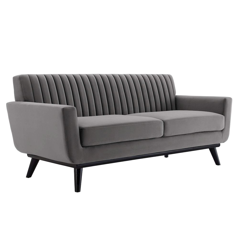 Engage Channel Tufted Performance Velvet Loveseat. Picture 1