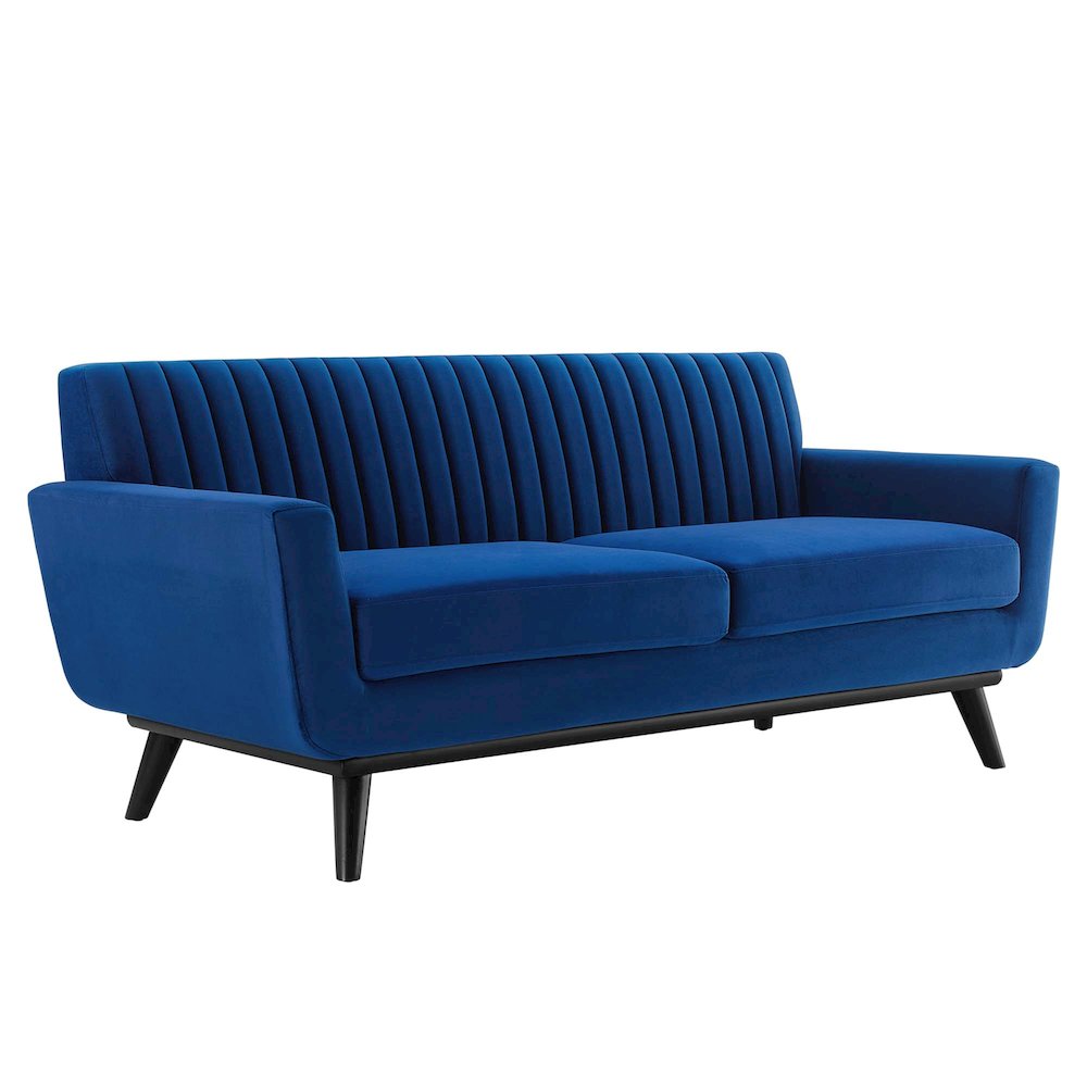 Engage Channel Tufted Performance Velvet Loveseat. Picture 1
