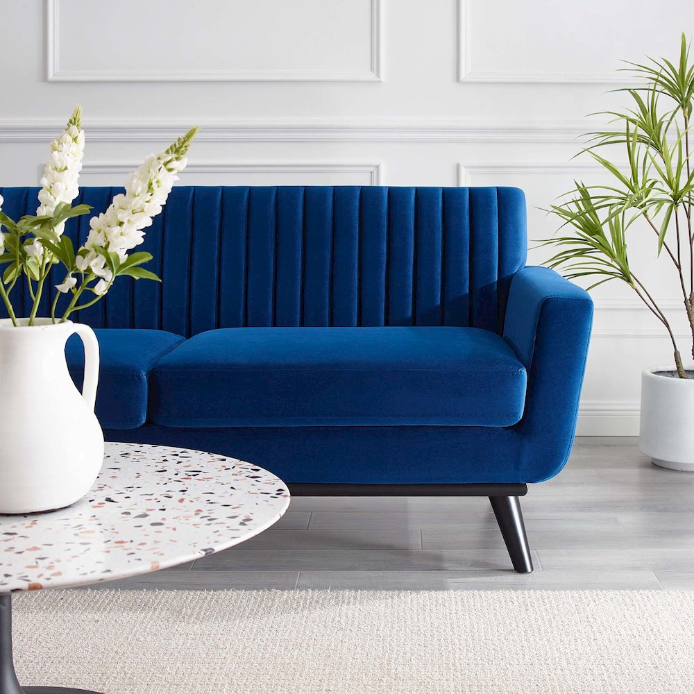 Engage Channel Tufted Performance Velvet Loveseat. Picture 6