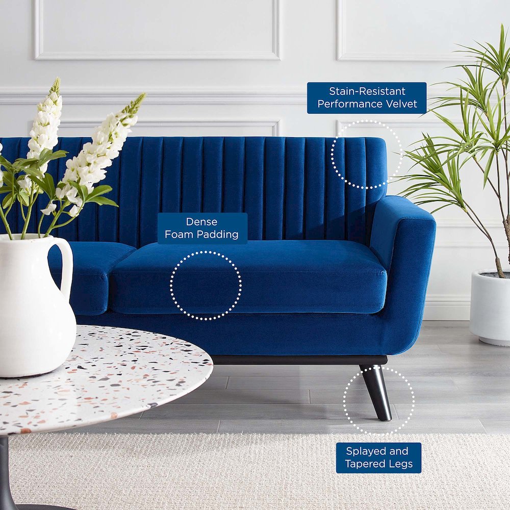 Engage Channel Tufted Performance Velvet Loveseat. Picture 7