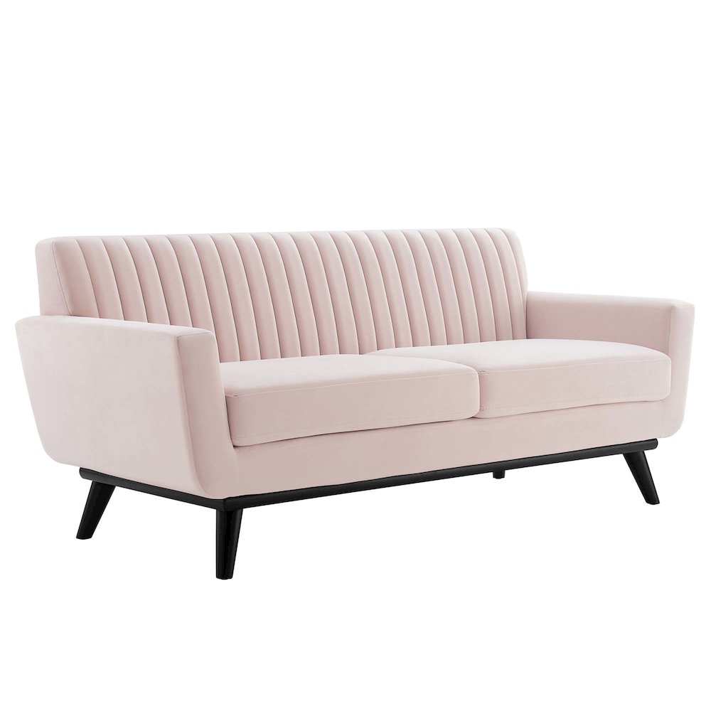 Engage Channel Tufted Performance Velvet Loveseat. Picture 1