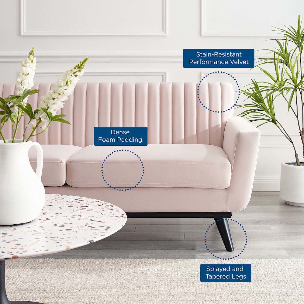 Engage Channel Tufted Performance Velvet Loveseat. Picture 7
