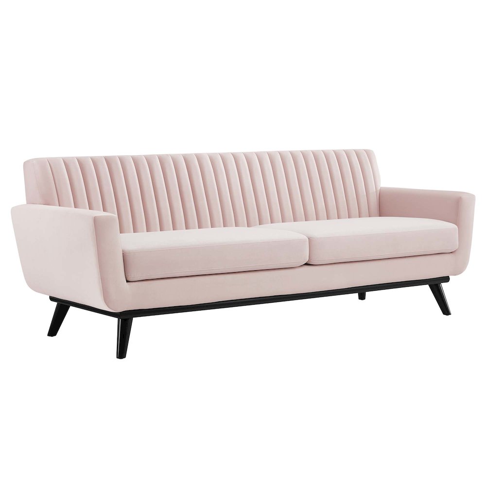 Engage Channel Tufted Performance Velvet Sofa. Picture 1
