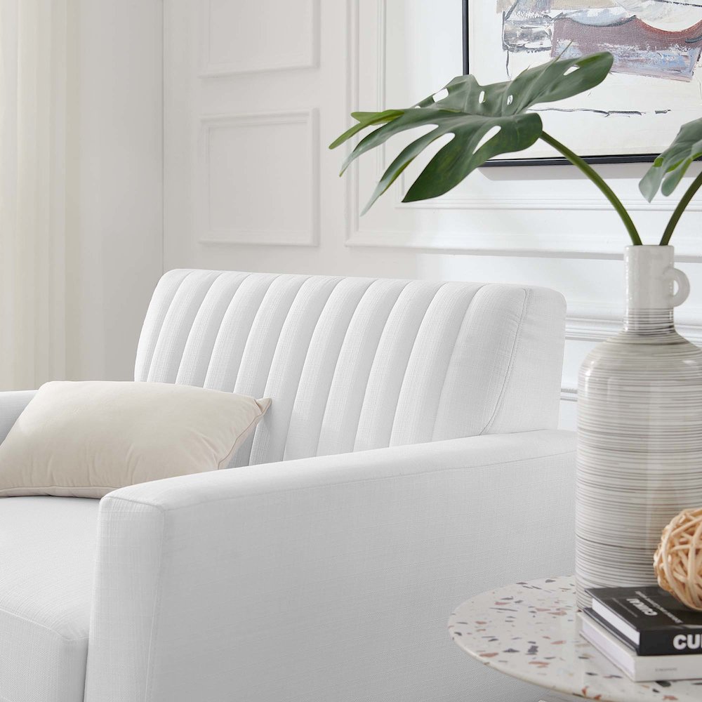 Engage Channel Tufted Fabric Armchair. Picture 7
