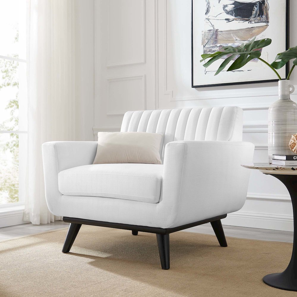 Engage Channel Tufted Fabric Armchair. Picture 5