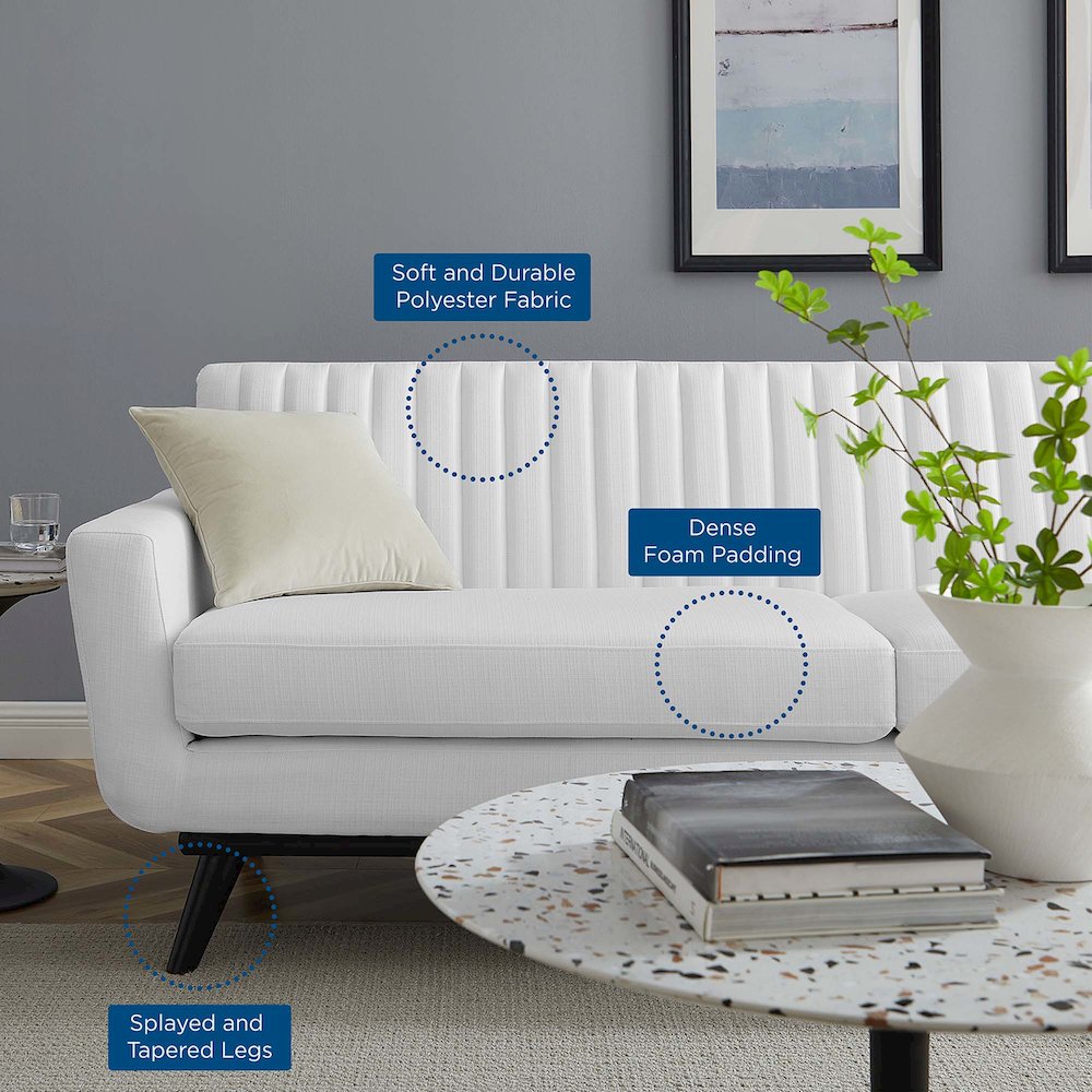 Engage Channel Tufted Fabric Sofa. Picture 6