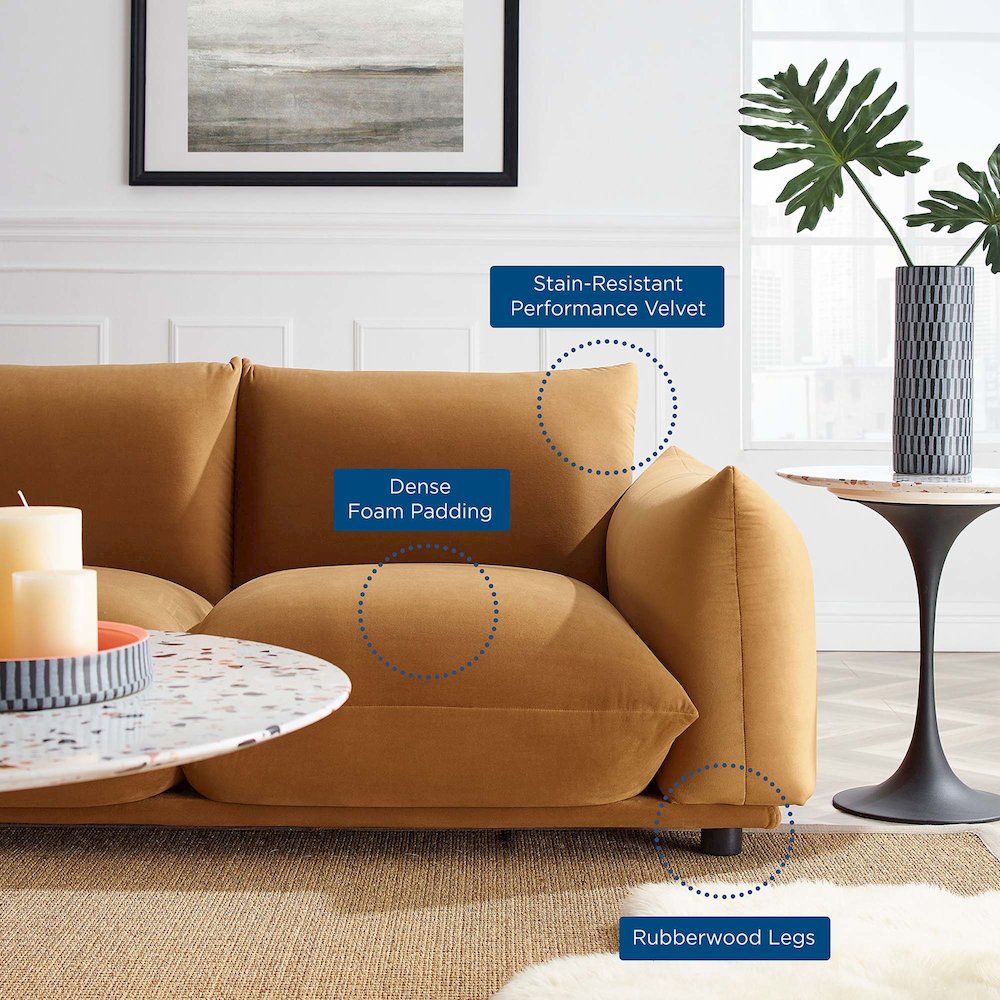 Copious Performance Velvet Sofa. Picture 6