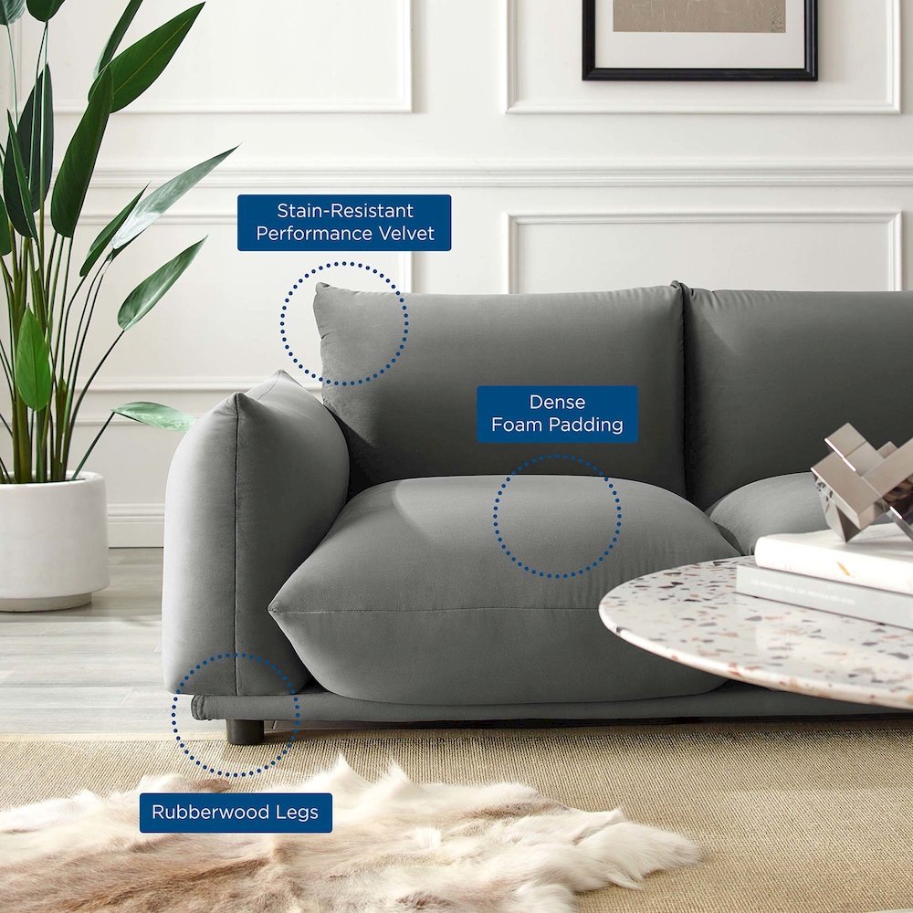 Copious Performance Velvet Loveseat. Picture 6