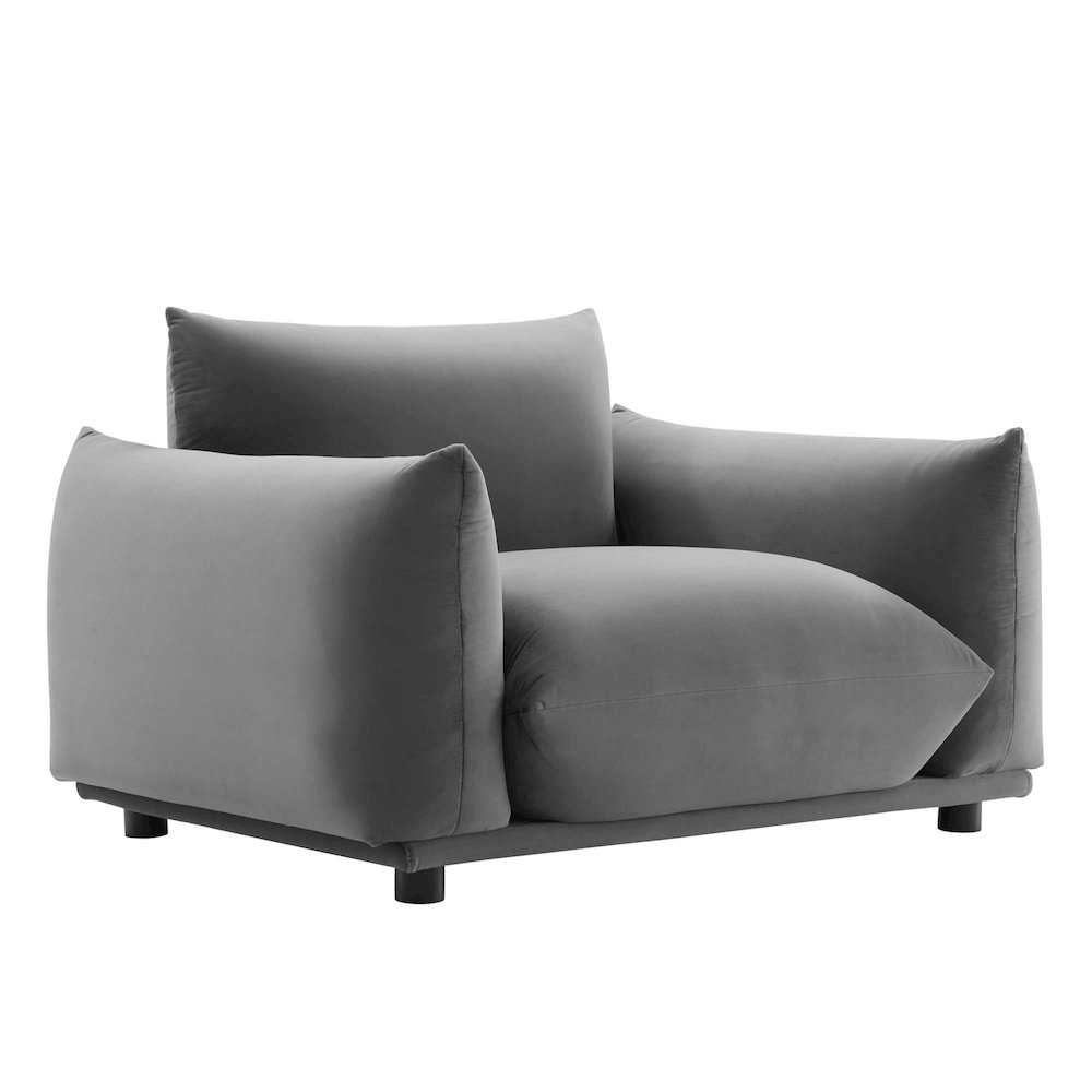 Copious Performance Velvet Armchair. Picture 1