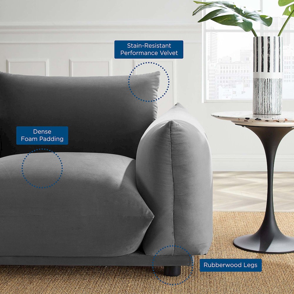 Copious Performance Velvet Armchair. Picture 6