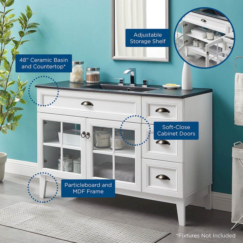 Isle 48" Bathroom Vanity Cabinet. Picture 2