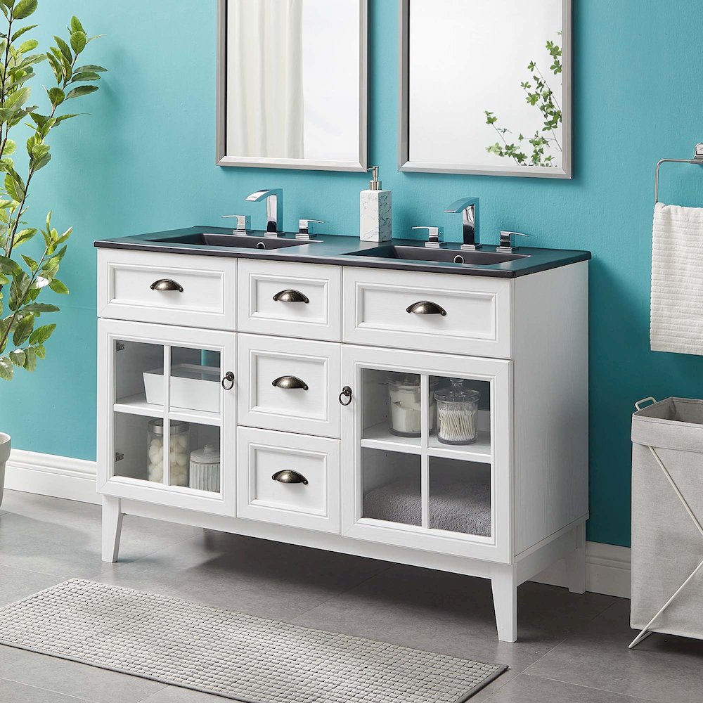 Isle 48" Double Bathroom Vanity Cabinet. Picture 11